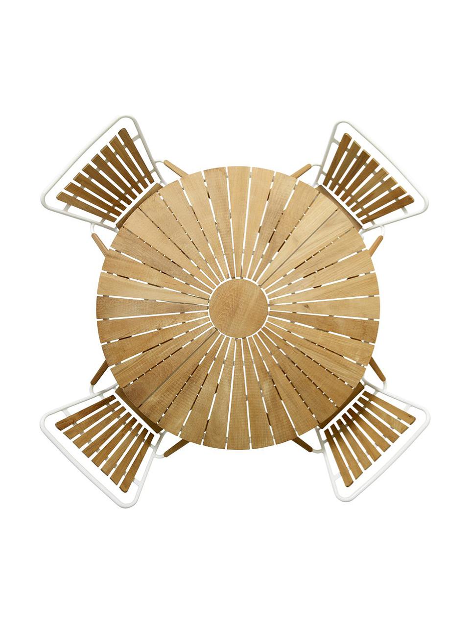Set de comedor para exterior de madera teca Ellen, 5 pzas., Madera de teca aceitada
Aluminio con pintura en polvo, Blanco, madera de teca, Set de diferentes tamaños