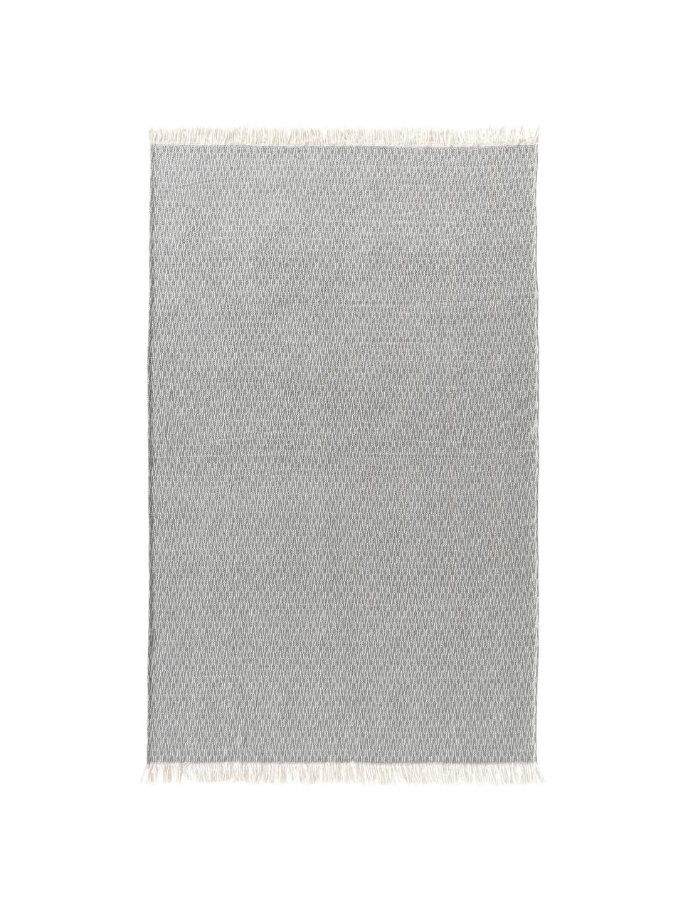 Plaid Alistair met visgraatpatroon en franjes, 80% katoen
20% polyacryl, Donkergrijs, wit, B 130 x L 170 cm
