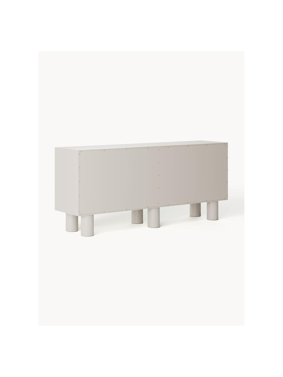 Credenza Fana, Gambe: legno di pioppo, certific, Bianco crema, Larg. 150 x Alt. 81 cm