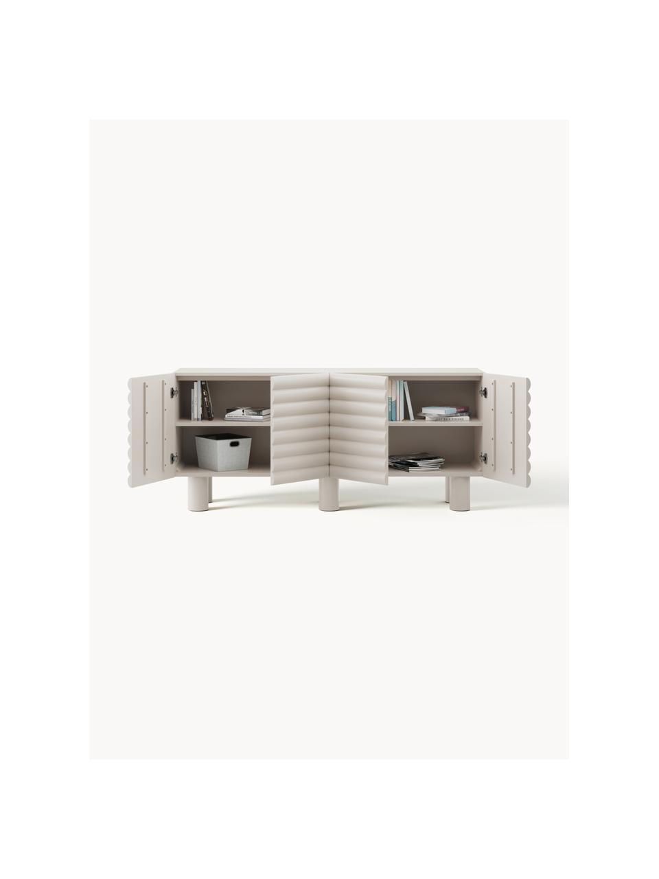 Enfilade Fana, Blanc crème, larg. 150 x haut. 81 cm