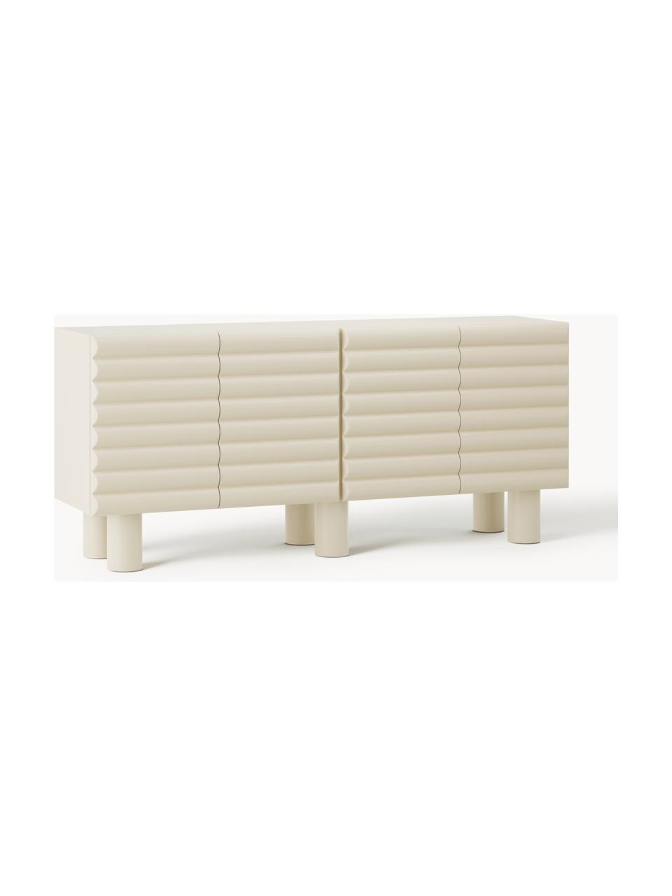 Credenza Fana, Gambe: legno di pioppo, Questo p, Beige, Larg. 150 x Alt. 80 cm