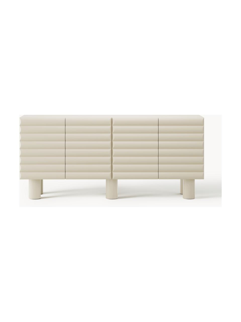 Credenza Fana, Gambe: legno di pioppo, Questo p, Beige, Larg. 150 x Alt. 80 cm