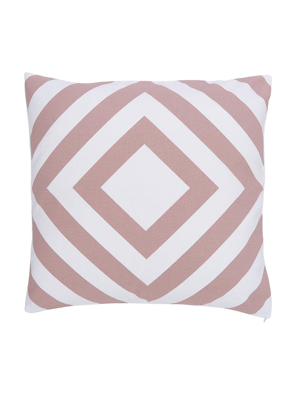 Housse de coussin 45x45 Sera, 100 % coton, Blanc, vieux rose, larg. 45 x long. 45 cm