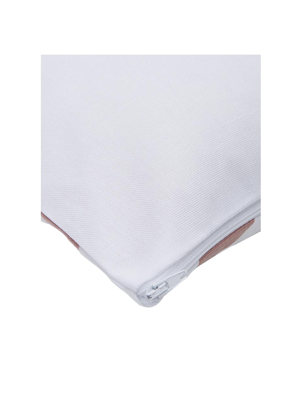 Povlak na polštář s grafickým vzorem Sera, 100 % bavlna, Bílá, starorůžová, Š 45 cm, D 45 cm