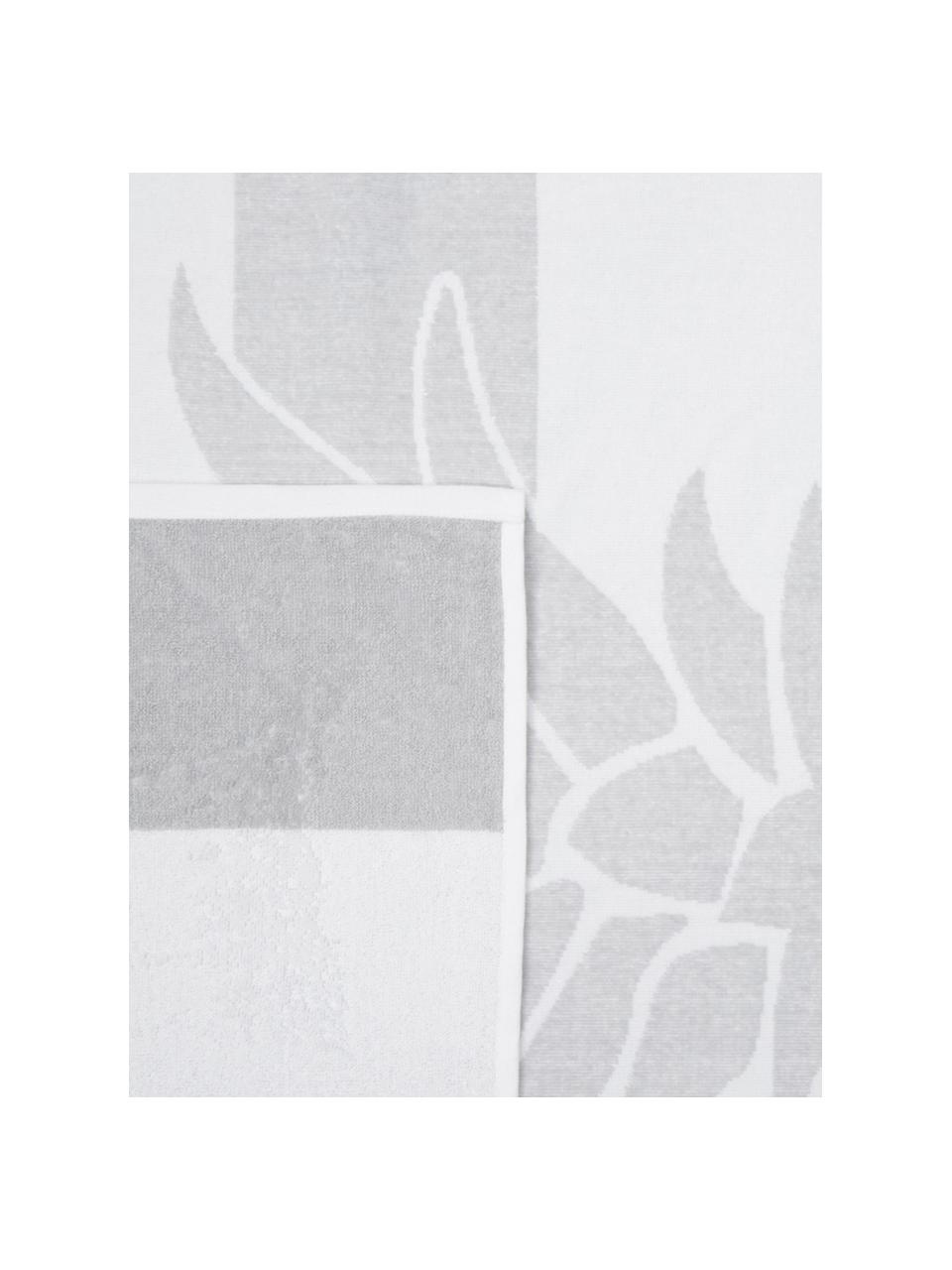 Toalla de playa Anas, Gris, blanco, An 80 x L 160 cm