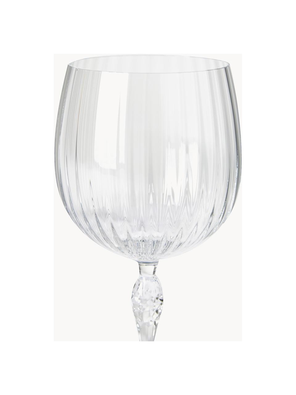 Gin glazen America's Cocktail met groefstructuur, 4 stuks, Glas, Transparant, Ø 10 x H 23 cm, 700 ml