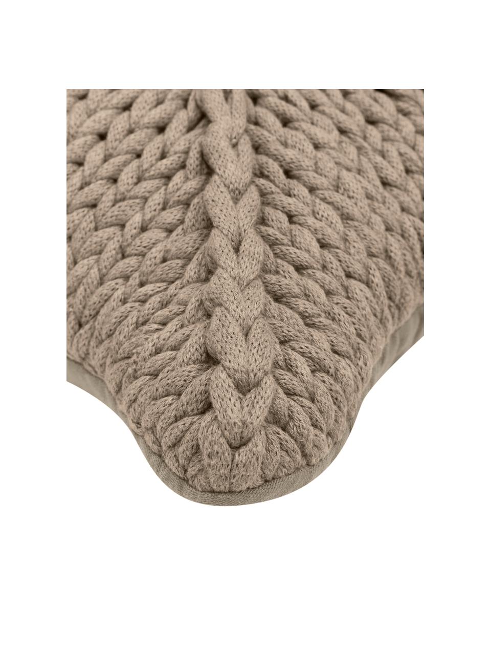 Grobstrick-Kissen Sparkle, Bezug: 100 % Baumwolle, Beige, B 45 x L 45 cm