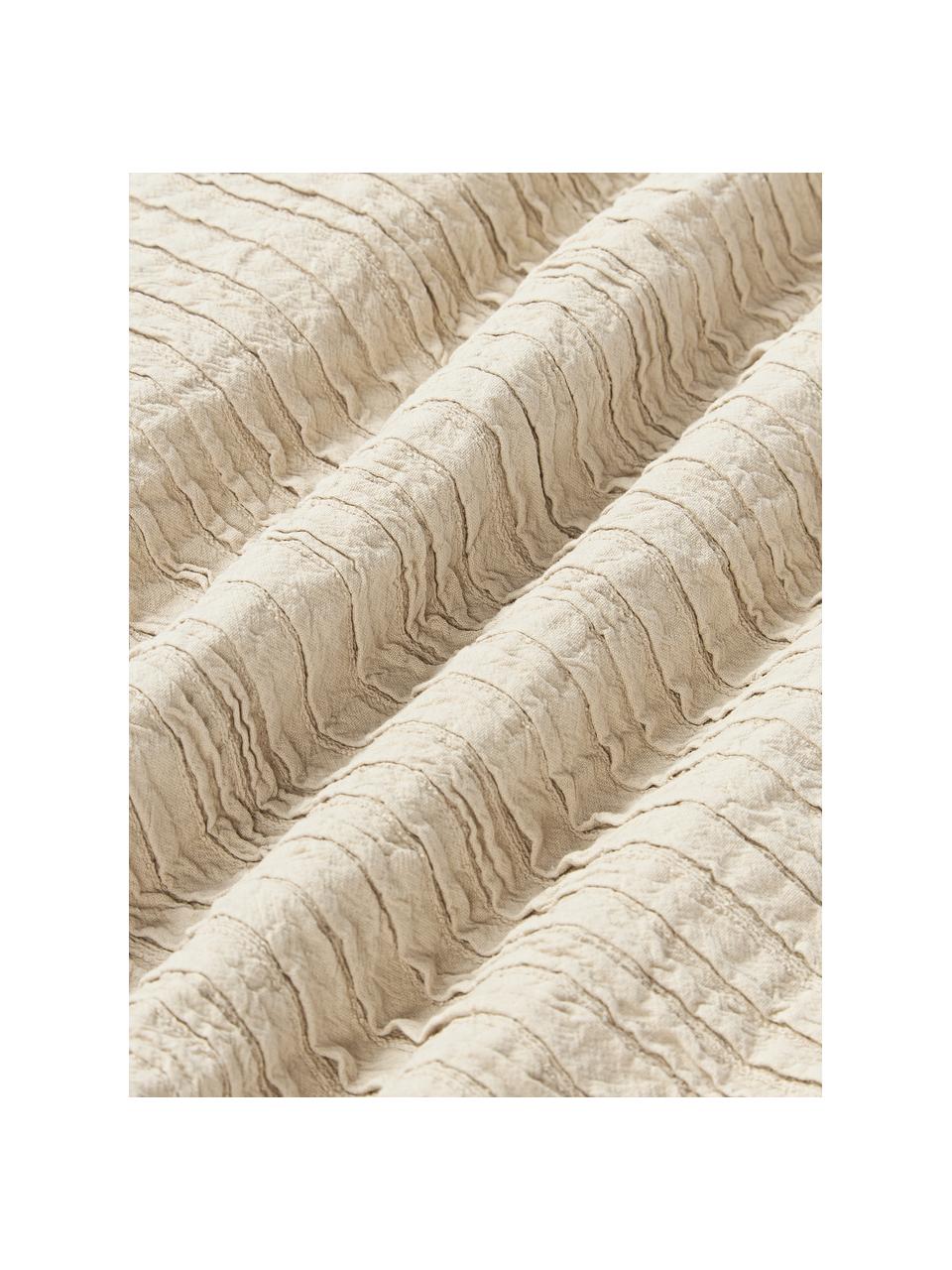 Plissierte Baumwoll-Kissenhülle Artemis, 99 % Baumwolle, 1 % Polyester, Beige, B 50 x L 50 cm