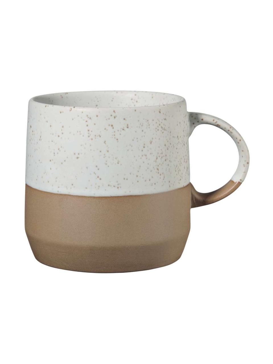 Tazza marrone/beige opaca Caja 2 pz, Gres, Tonalità marroni e beige, Ø 9 x Alt. 9 cm