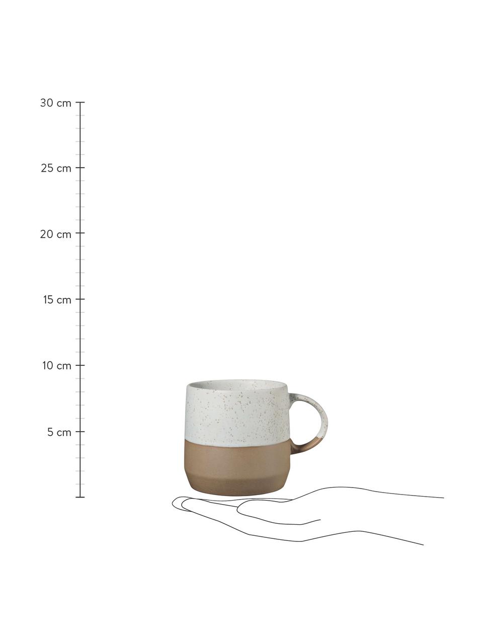 Tazas de café Cira, 2 uds., Gres, Tonos marrones y beige, Ø 9 x Al 9 cm