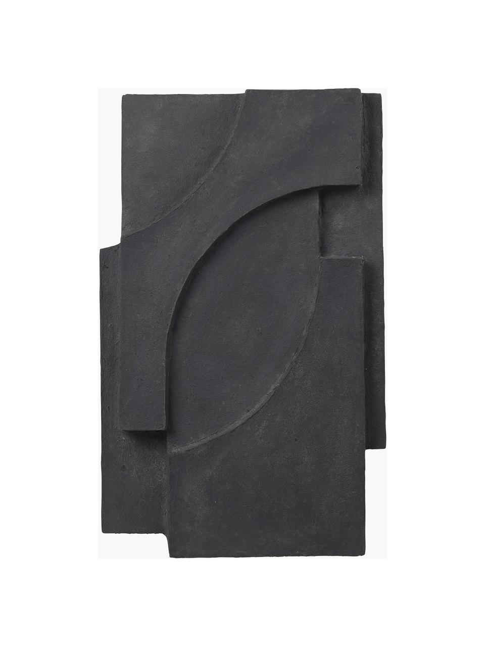 Dekoracja ścienna Serif, Pulpa bawełniana, Czarny, S 38 x W 42 cm