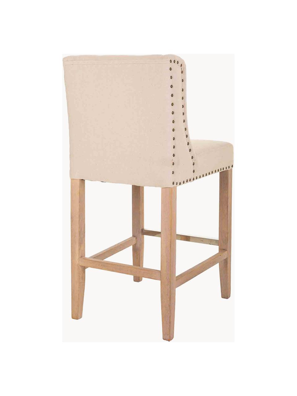 Barová židle ve stylu vintage Alarick, Světle hnědá, béžová, mosazná, Š 48 cm, V 104 cm