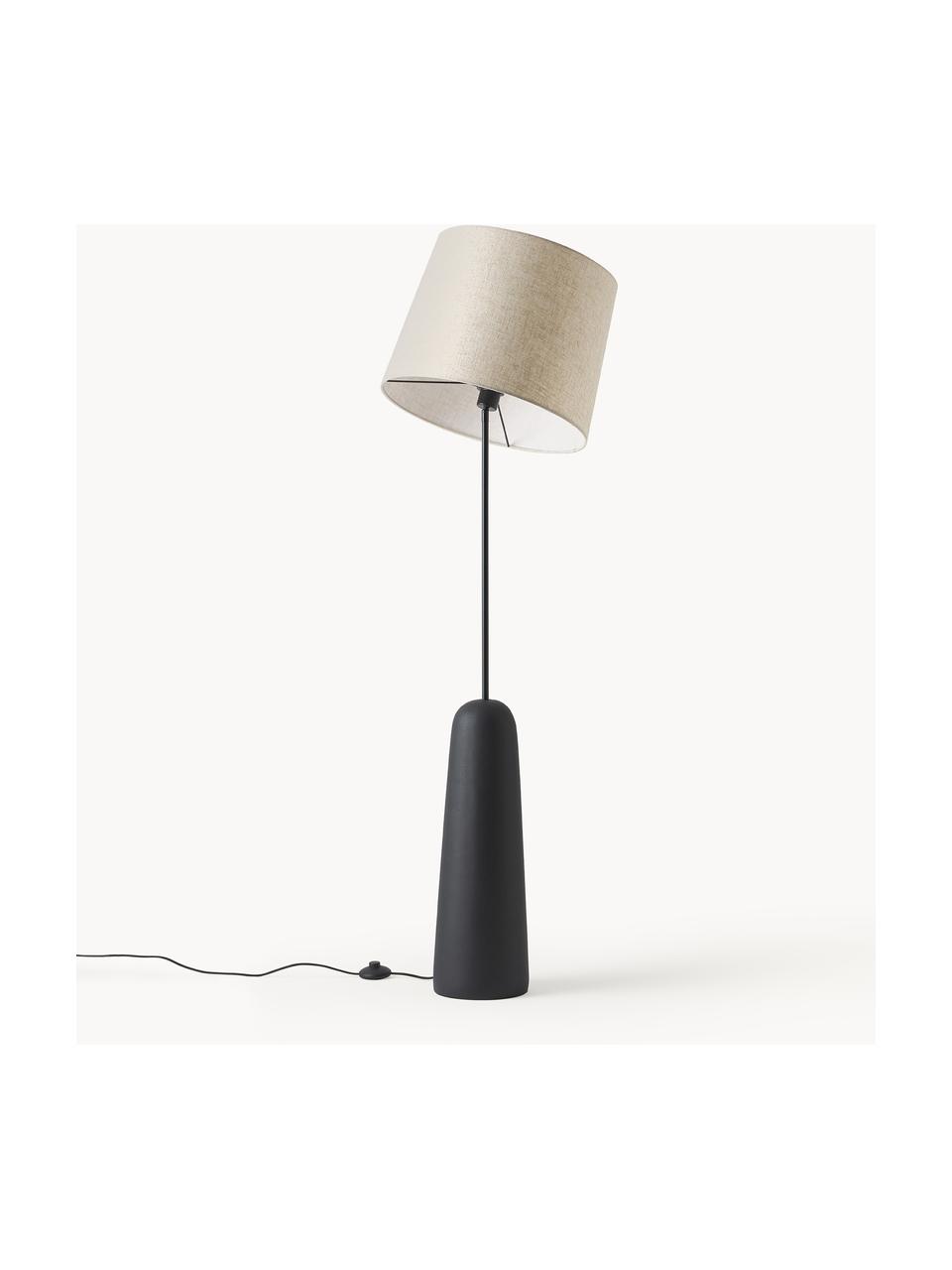 Lampadaire avec pied en béton Kaya, Anthracite, blanc crème, haut. 156 cm