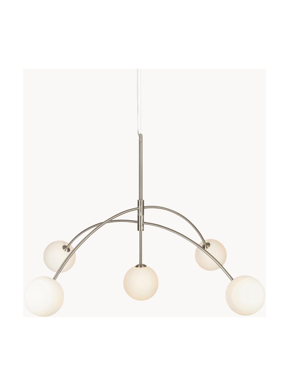 Grande suspension en verre opalescent Heaven, Argenté, Ø 117 x haut. 70 cm