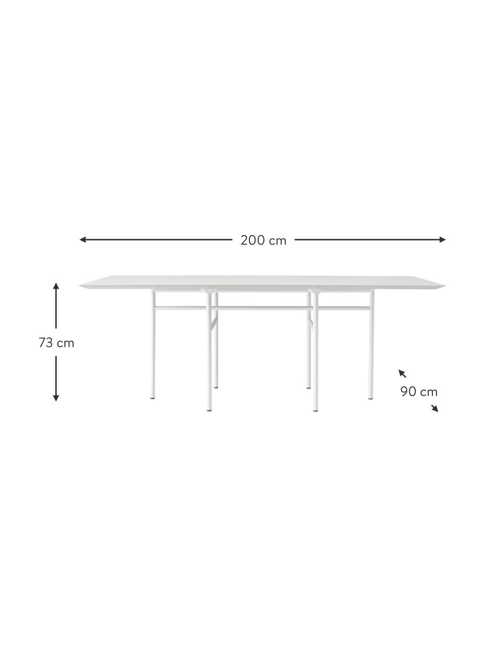 Eettafel Snaregade, 200 x 90 cm, Tafelblad: vezelplaat van gemiddelde, Lichtgrijs, B 200 x D 90 cm