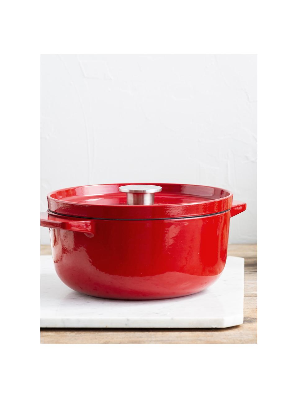 Kookpan Doelle met antiaanbaklaag, Gietijzer met keramische antiaanbaklaag, Rood, Ø 22 x H 15 cm