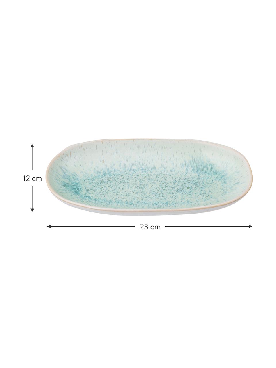Ručne maľovaný servírovací tanier Areia, D 23 x Š 12 cm, Mätová, lomená biela, béžová