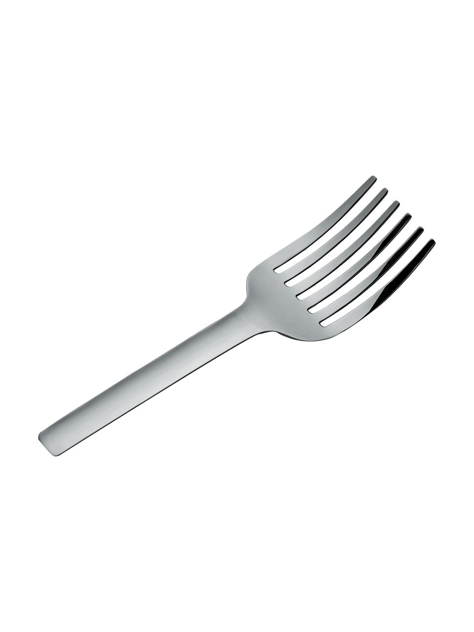 Widelec ze stali szlachetnej do serwowania spaghetti Tibidabo, Stal szlachetna 18/10 polerowana

Stal szlachetna jest materiałem trwałym, odpornym na korozję oraz posiada właściwości antybakteryjne 
Ponadto ma trwały kolor, jest łatwa w pielęgnacji, odporna na działanie kwasów oraz nie wpływa na smak potraw, Odcienie srebrnego, D 26 cm