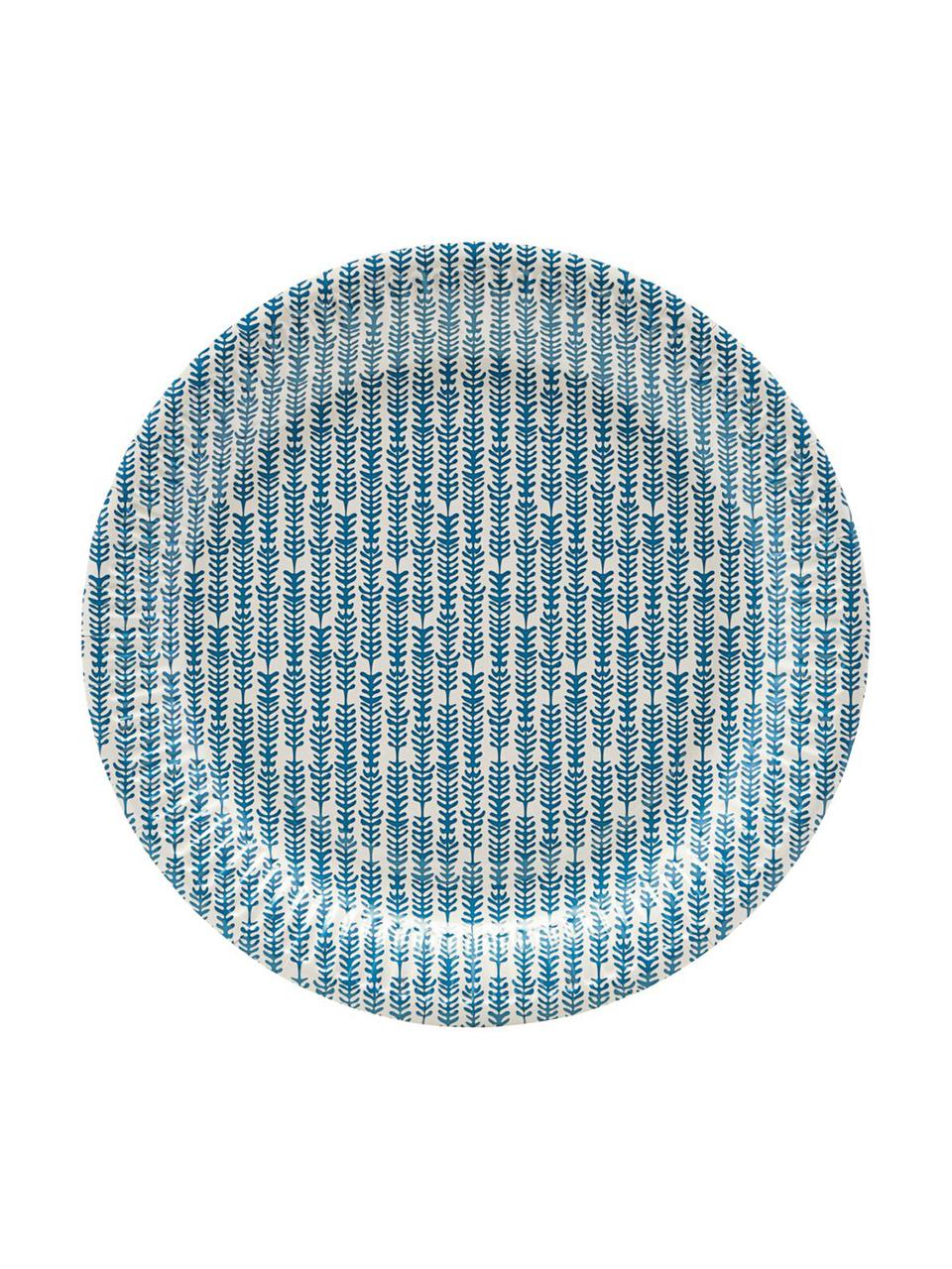 Platos de papel Branch, 12 uds., Papel, Azul, blanco, Ø 23 x Al 1 cm