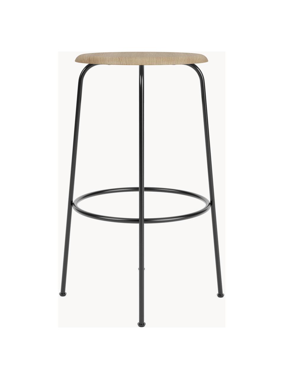 Tabouret de comptoir Afteroom, Bois, cadre noir, Ø 50 x haut. 75 cm