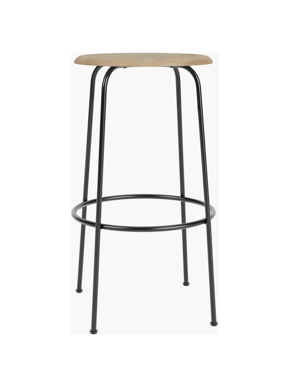 Tabouret de comptoir Afteroom, Bois, cadre noir, Ø 50 x haut. 75 cm