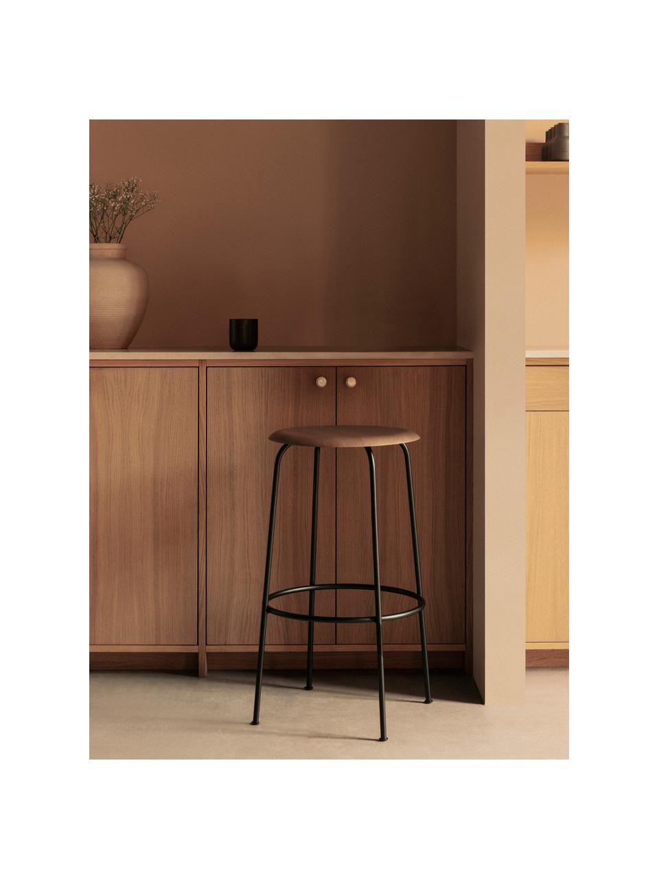 Tabouret de comptoir Afteroom, Bois, cadre noir, Ø 50 x haut. 75 cm