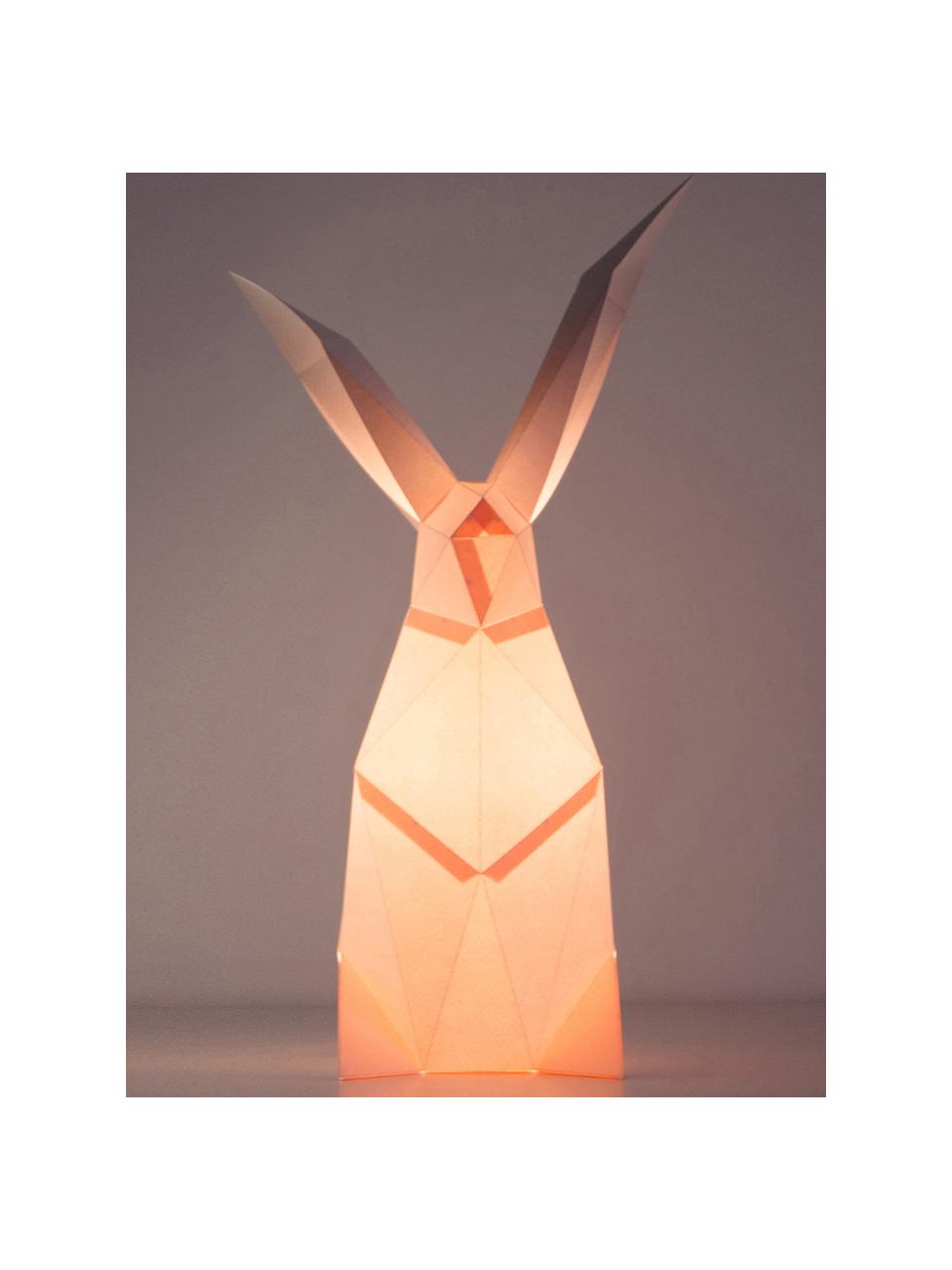 Lámpara de mesa LED Rabbit, kit de montaje, Pantalla: papel, 160 g/m², Rosa, An 18 x Al 34 cm