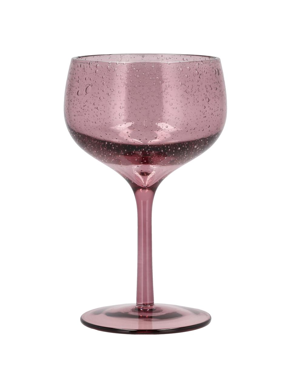 Wijnglazen Valencia in roze, 6 stuks, Glas, Roze, Ø 9 x H 16 cm