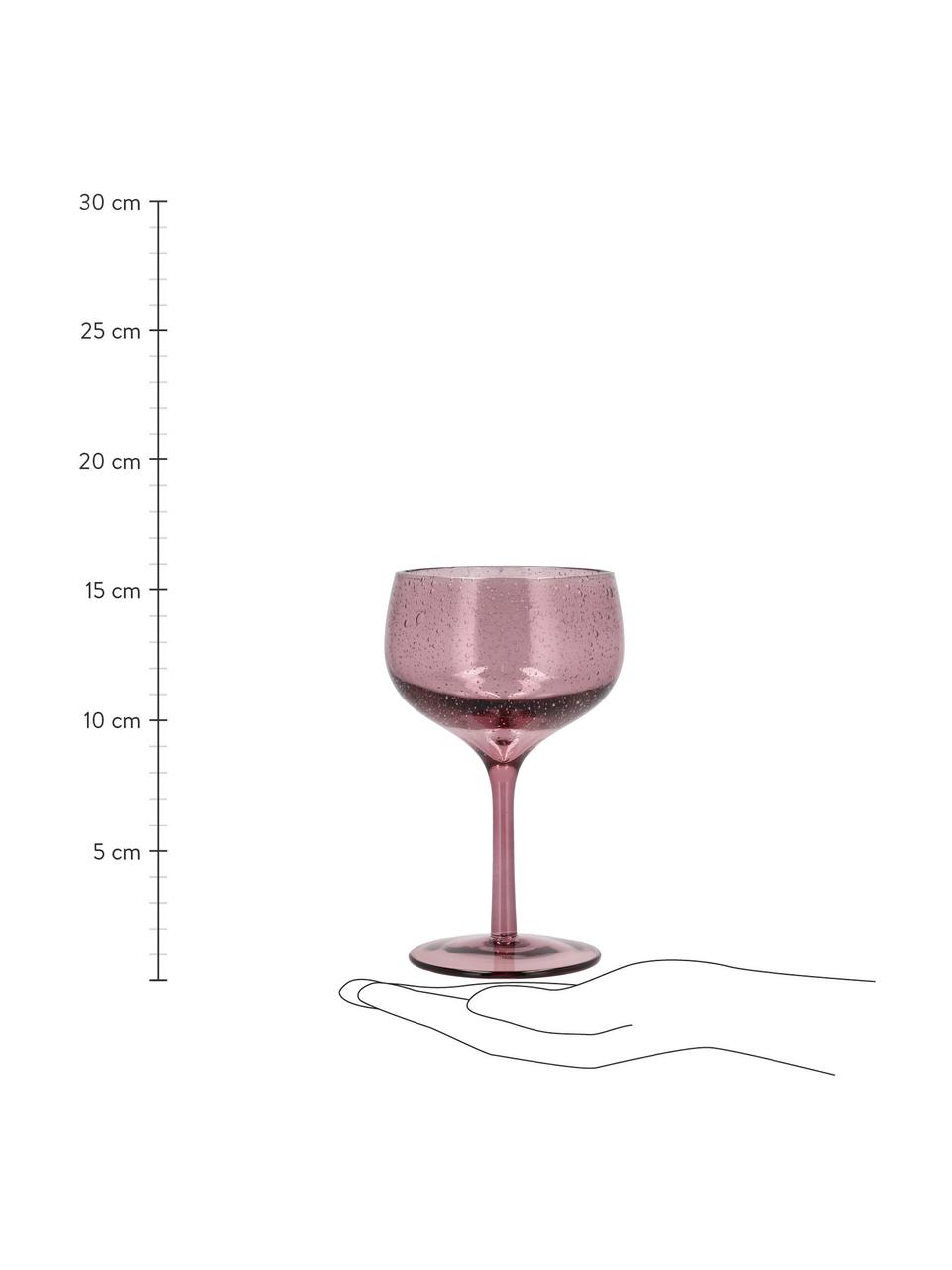 Copas de vino Valencia, 6 uds., Vidrio, Rosa, Ø 9 x Al 16 cm