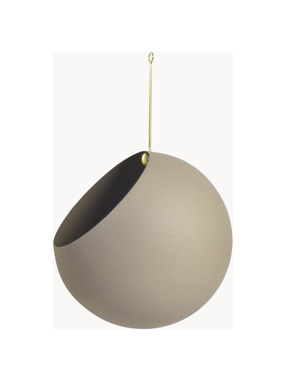 Cache-pot métallique à suspendre Globe, Métal, enduit, Grège, Ø 24 cm
