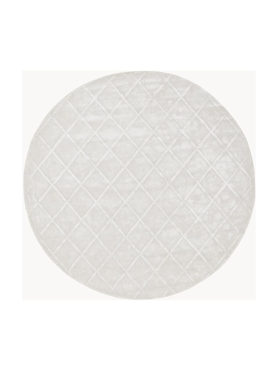 Okrúhly koberec z viskózy s diamantovým vzorom Shiny, Svetlosivá, Ø 250 cm (veľkosť XL)