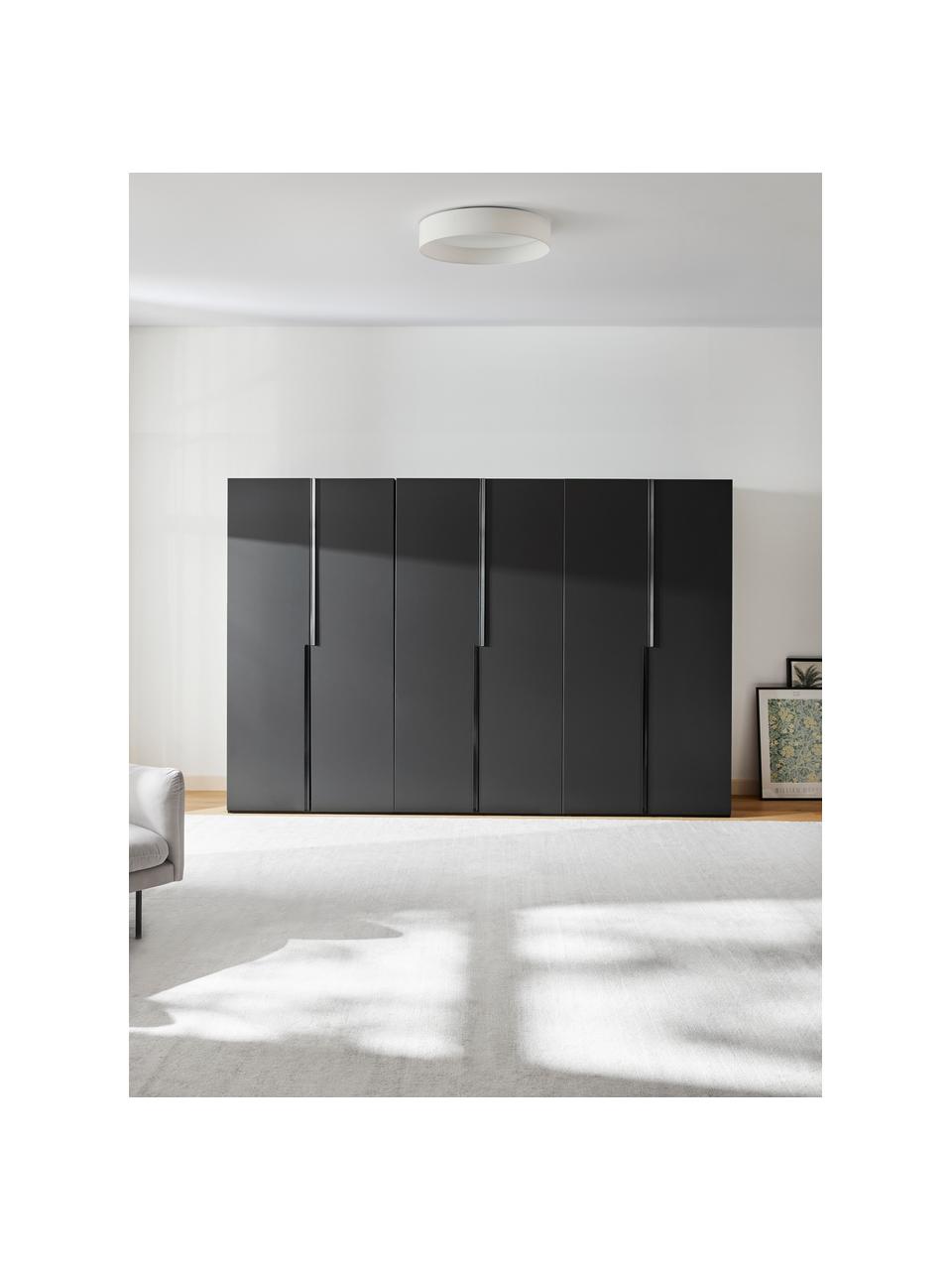 Modulárna šatníková skriňa s otočnými dverami Leon, šírka 300 cm, niekoľko variantov, Čierna, Classic, Š 300 x V 236 cm