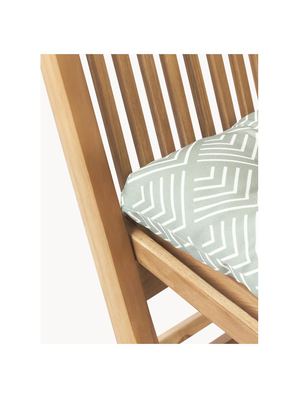 Zewnętrzna poduszka na krzesło Milano, Oliwkowy zielony, biały, S 40 x D 40 cm