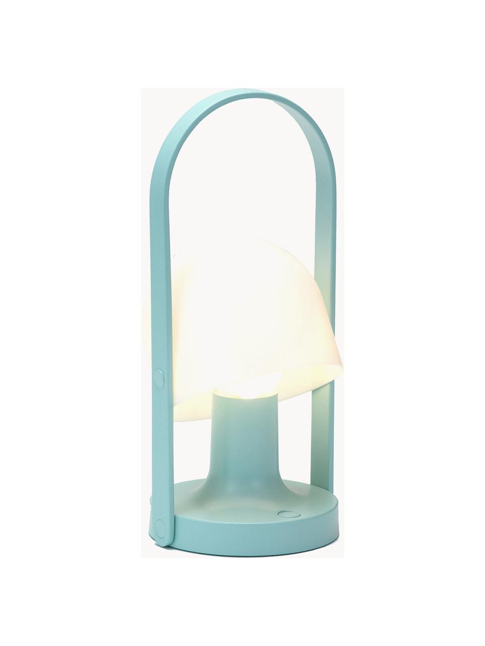 Mobilna lampa stołowa LED z funkcją przyciemniania FollowMe, Biały, turkusowy, Ø 12 x W 29 cm