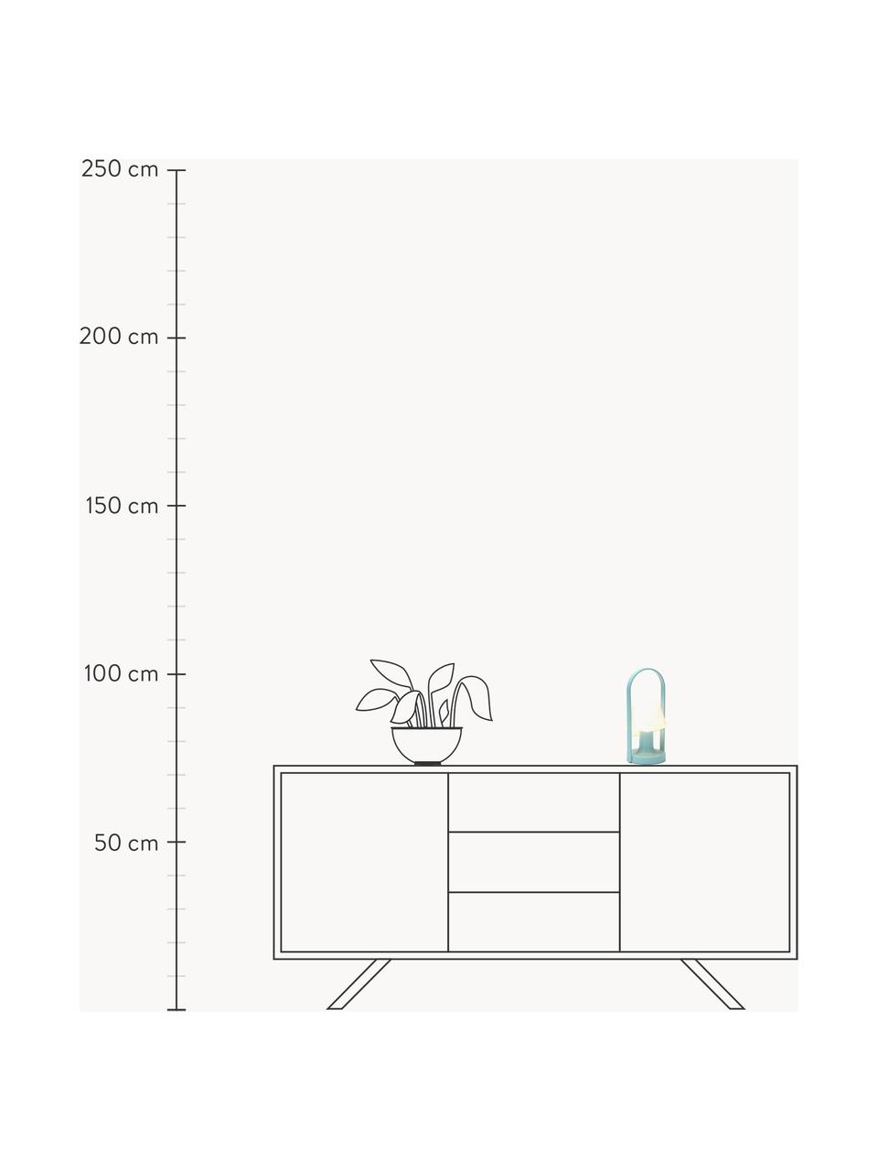 Mobile LED-Tischlampe FollowMe mit verstellbarem Lampenschirm, dimmbar, Griff: Mitteldichte Holzfaserpla, Weiss, Türkis, Ø 12 x H 29 cm