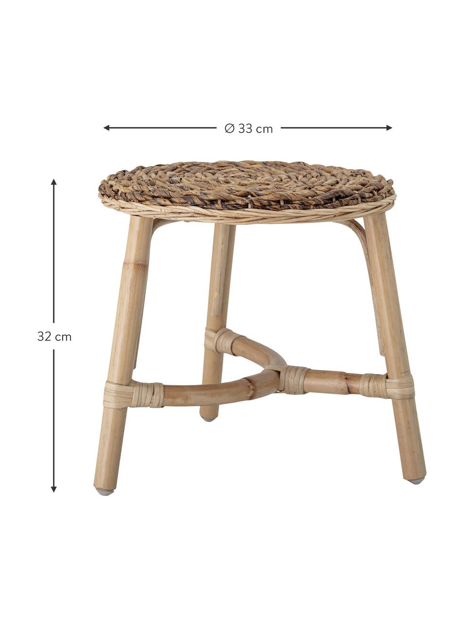 Kinder-Hocker Hubert aus Rattan, Sitzfläche: Bananenpalmenrinde, Gestell: Rattan, Hellbraun, Ø 33 x H 32 cm