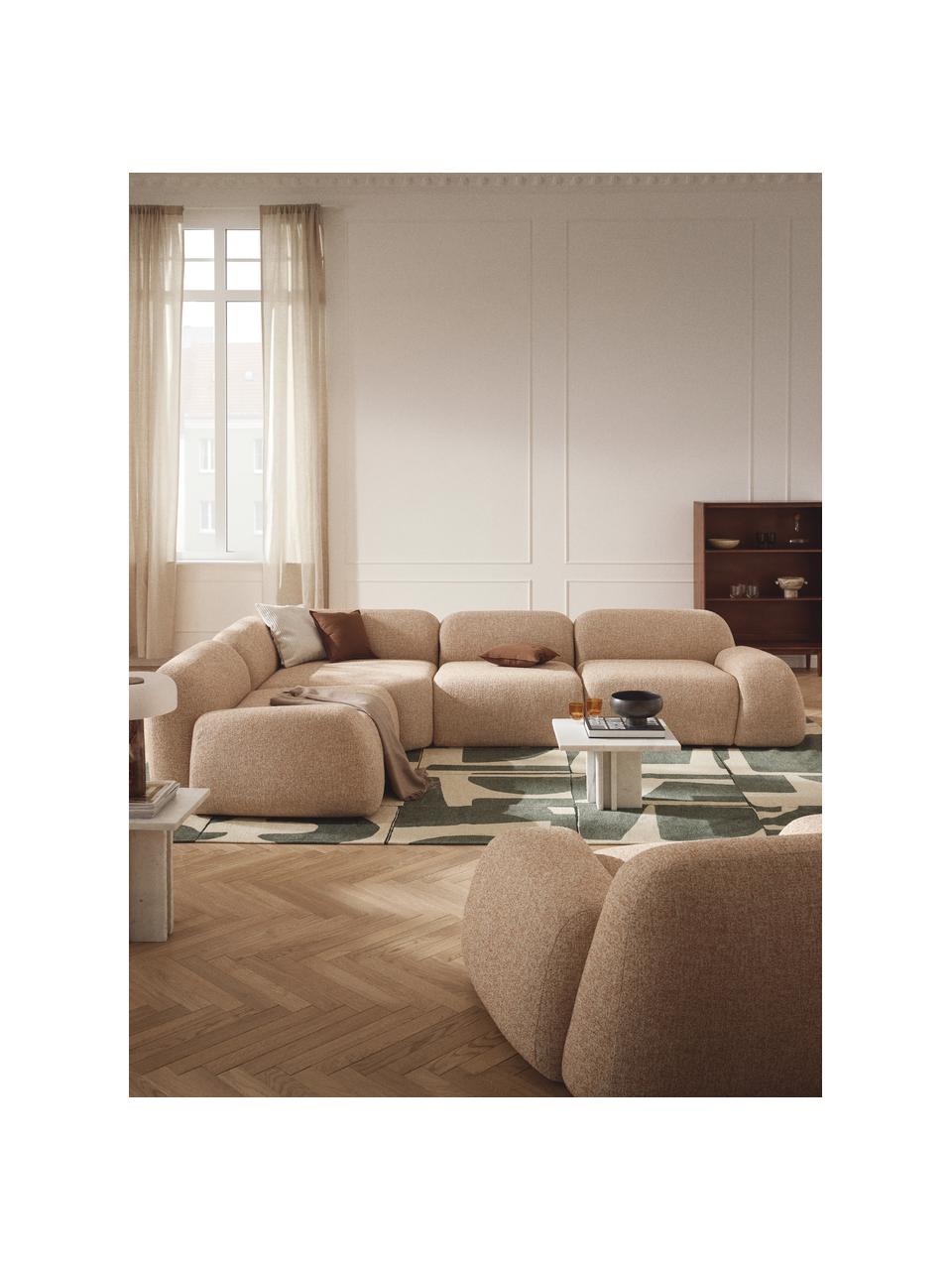 Modulares Ecksofa Wolke (4-Sitzer) aus Bouclé, Bezug: Bouclé (96 % Polyester, 4, Bouclé Orange, B 349 x T 262 cm