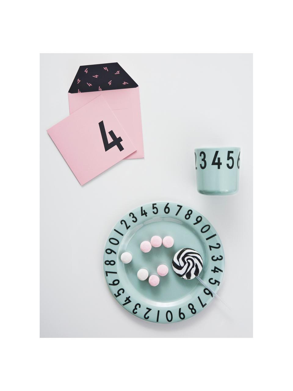 Frühstück-Set Numbers, 3-tlg, Ecozen, Blau, Schwarz, B 22 x H 7 cm