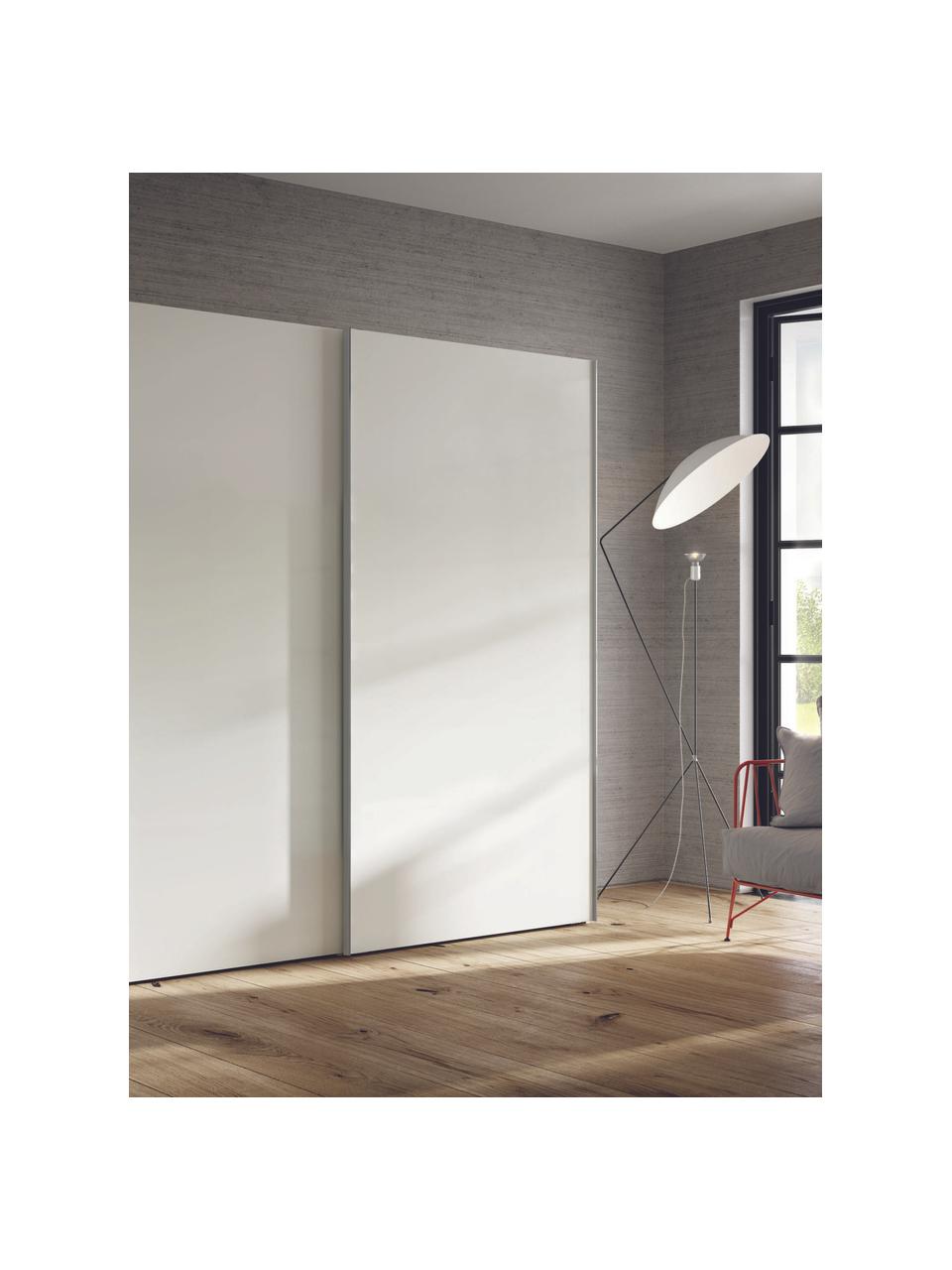 Schuifdeurkast Oliver met 2 deuren, inclusief montageservice, Frame: panelen op houtbasis, gel, Wit, 202 x 225 cm