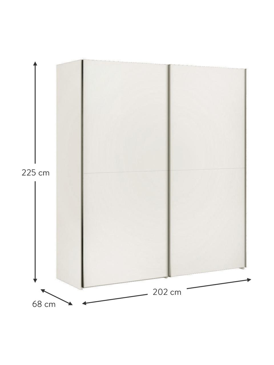 Schuifdeurkast Oliver met 2 deuren, inclusief montageservice, Frame: panelen op houtbasis, gel, Wit, 202 x 225 cm