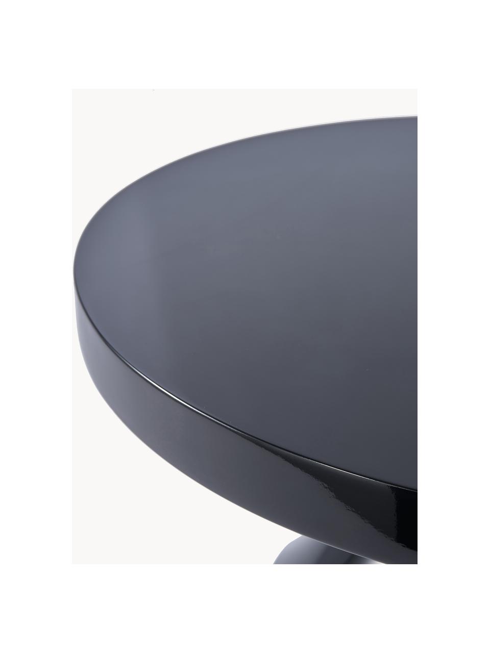 Stolik kawowy Zig Zag, Tworzywo sztuczne lakierowane, Czarny, Ø 60 cm