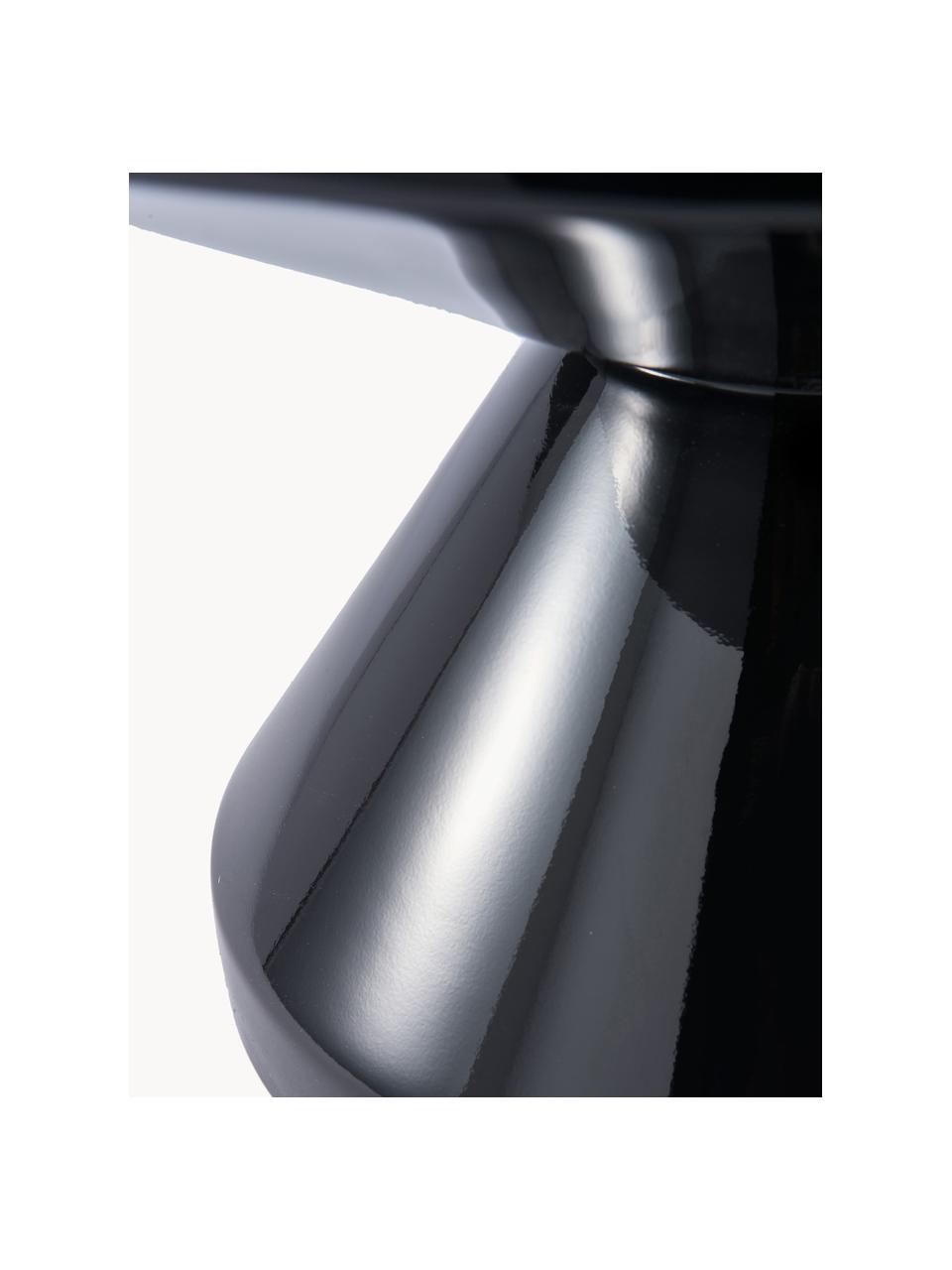 Kulatý konferenční stolek Zig Zag, Lakovaná umělá hmota, Černá, Ø 60 cm