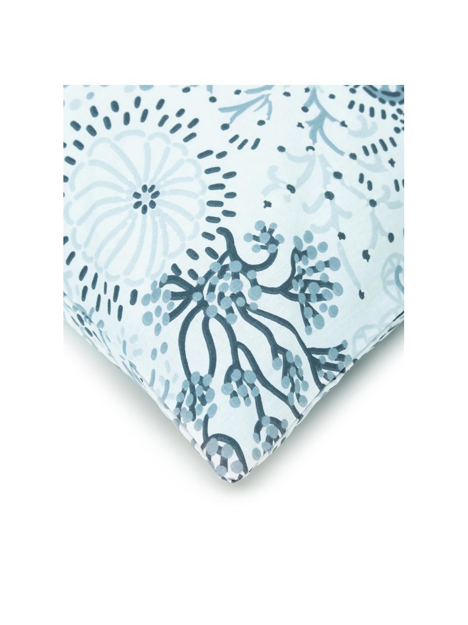 Federa in cotone blu/bianco crema Nadira 2 pz, Tessuto: Renforcé Numero di fili 1, Blu, Larg. 40 x Lung. 80 cm