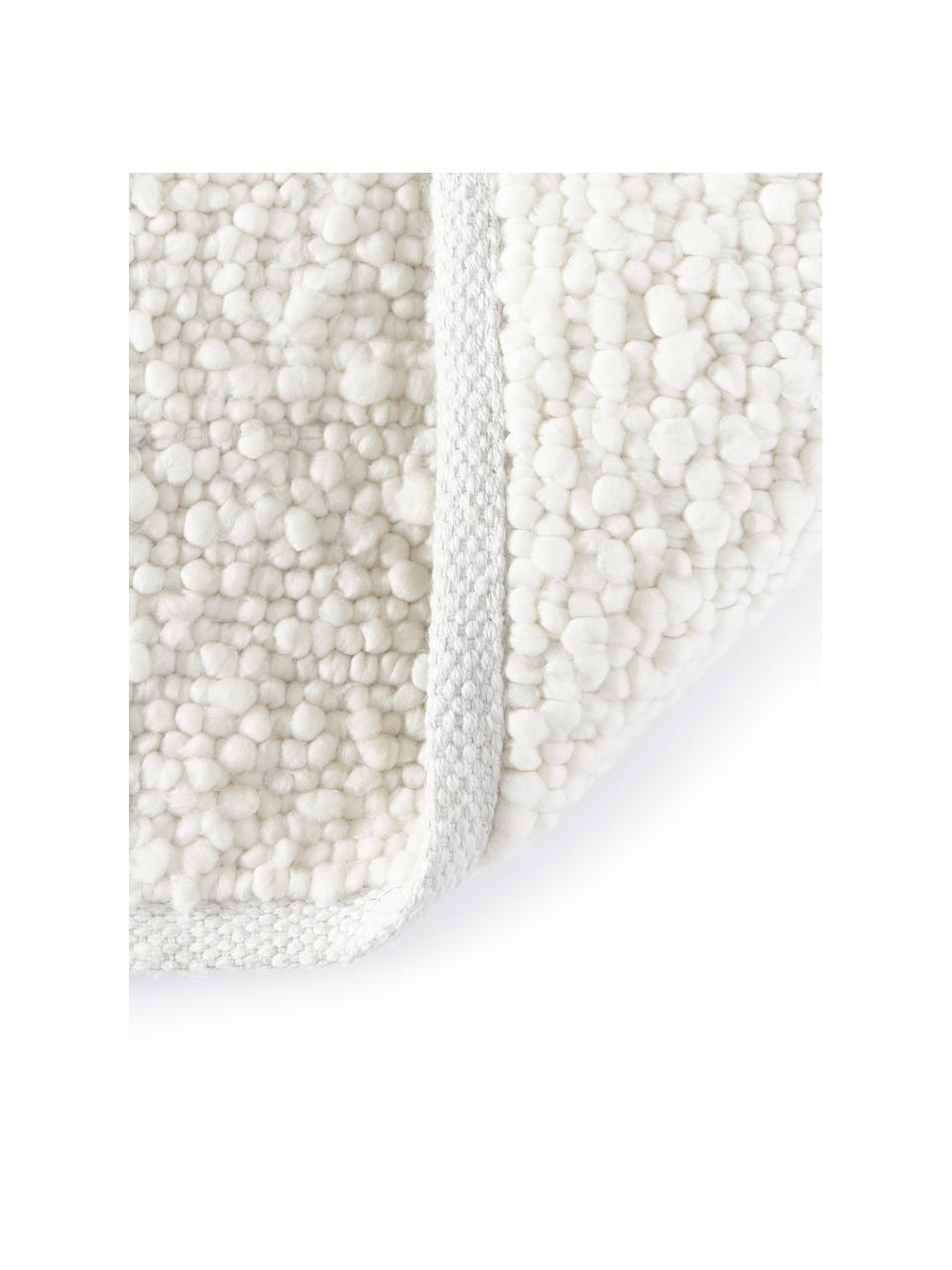 Handgewebter Teppich Leah in Weiss, 100 % Polyester, GRS-zertifiziert, Weiss, B 80 x L 150 cm