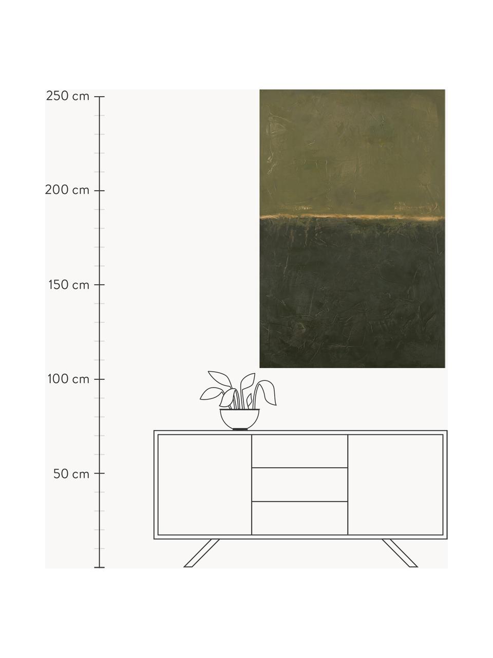 Handgemaltes Leinwandbild Edge Green, Grüntöne, B 88 x H 118 cm