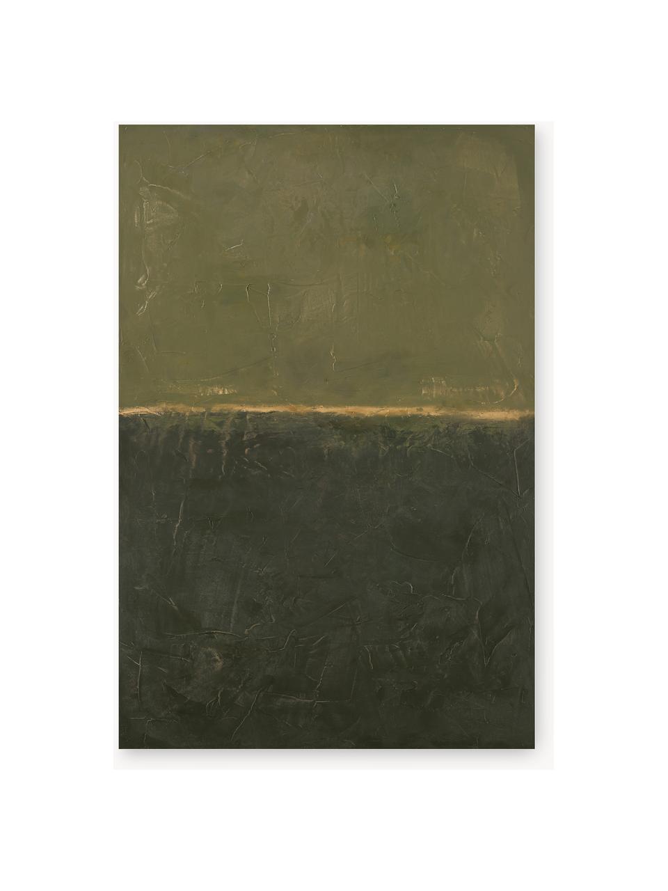 Ručne maľované plátno Edge Green, Odtiene zelenej, Š 88 x V 118 cm