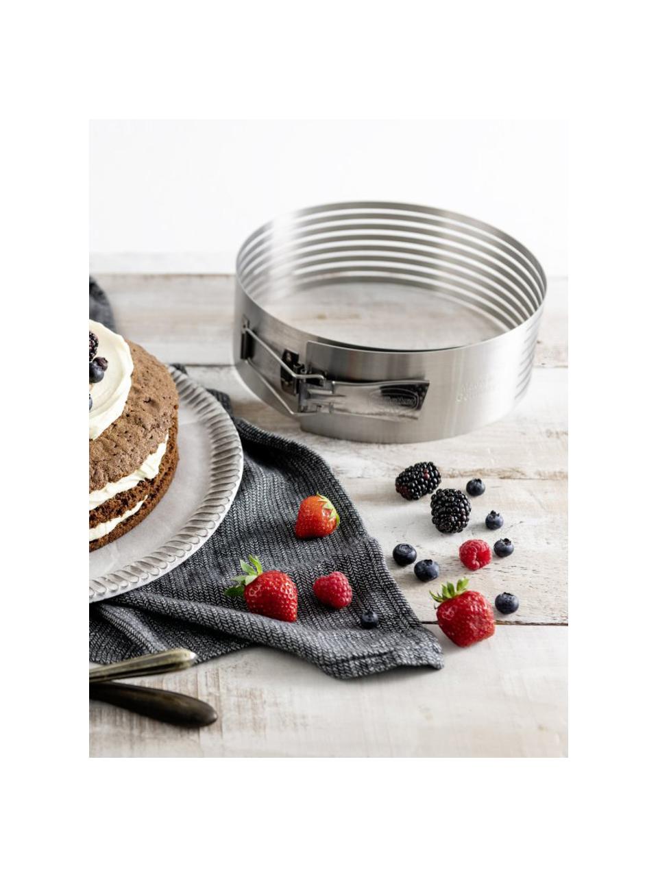 Cortador de tartas ajustable con cuchillo Sweetie, 2 pzas., Acero inoxidable, Plateado, Ø 28 x Al 8 cm