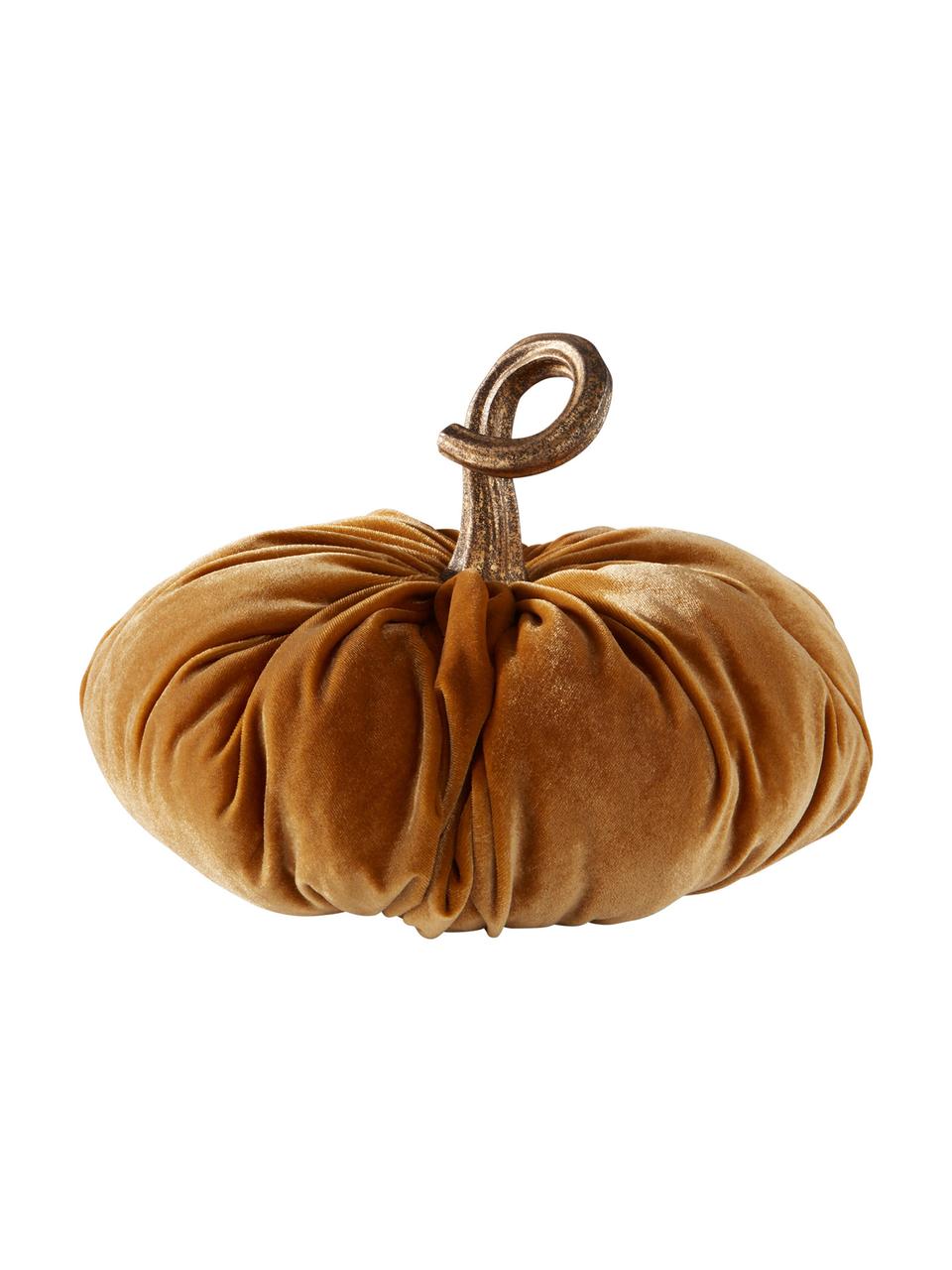 Calabaza decorativa de terciopelo Pumpis, 15% poliresina, 35% acrílico, 25% poliéster, 25% relleno de arena de cuarzo, Naranja, Ø 24 x Al 22