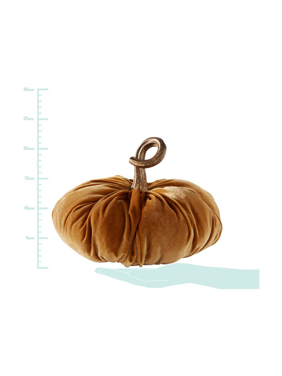 Calabaza decorativa de terciopelo Pumpis, 15% poliresina, 35% acrílico, 25% poliéster, 25% relleno de arena de cuarzo, Naranja, Ø 24 x Al 22