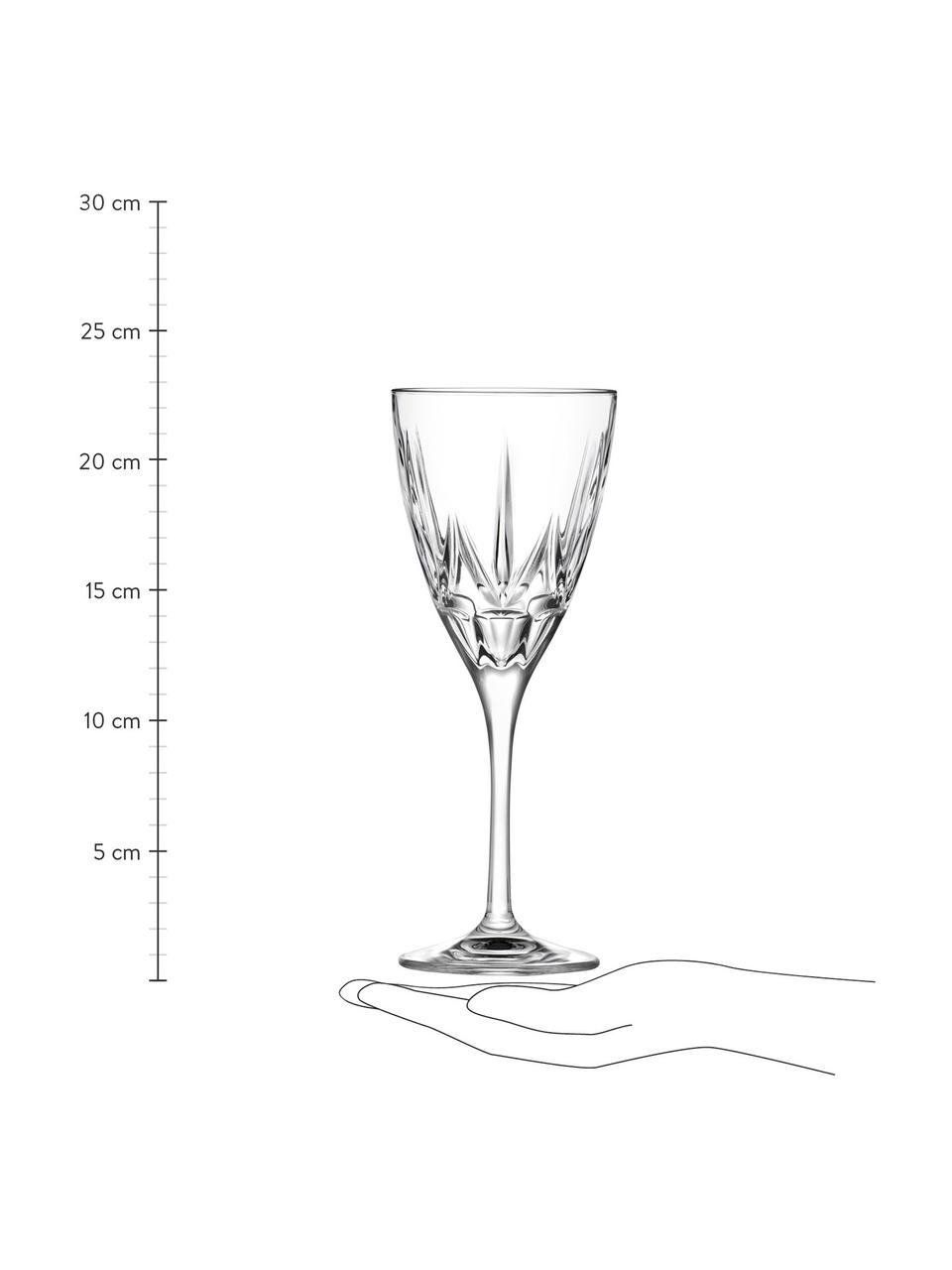 Kristall-Rotweingläser Chic mit Relief, 6 Stück, Luxion-Kristallglas, Transparent, Ø 9 x H 22 cm, 360 ml